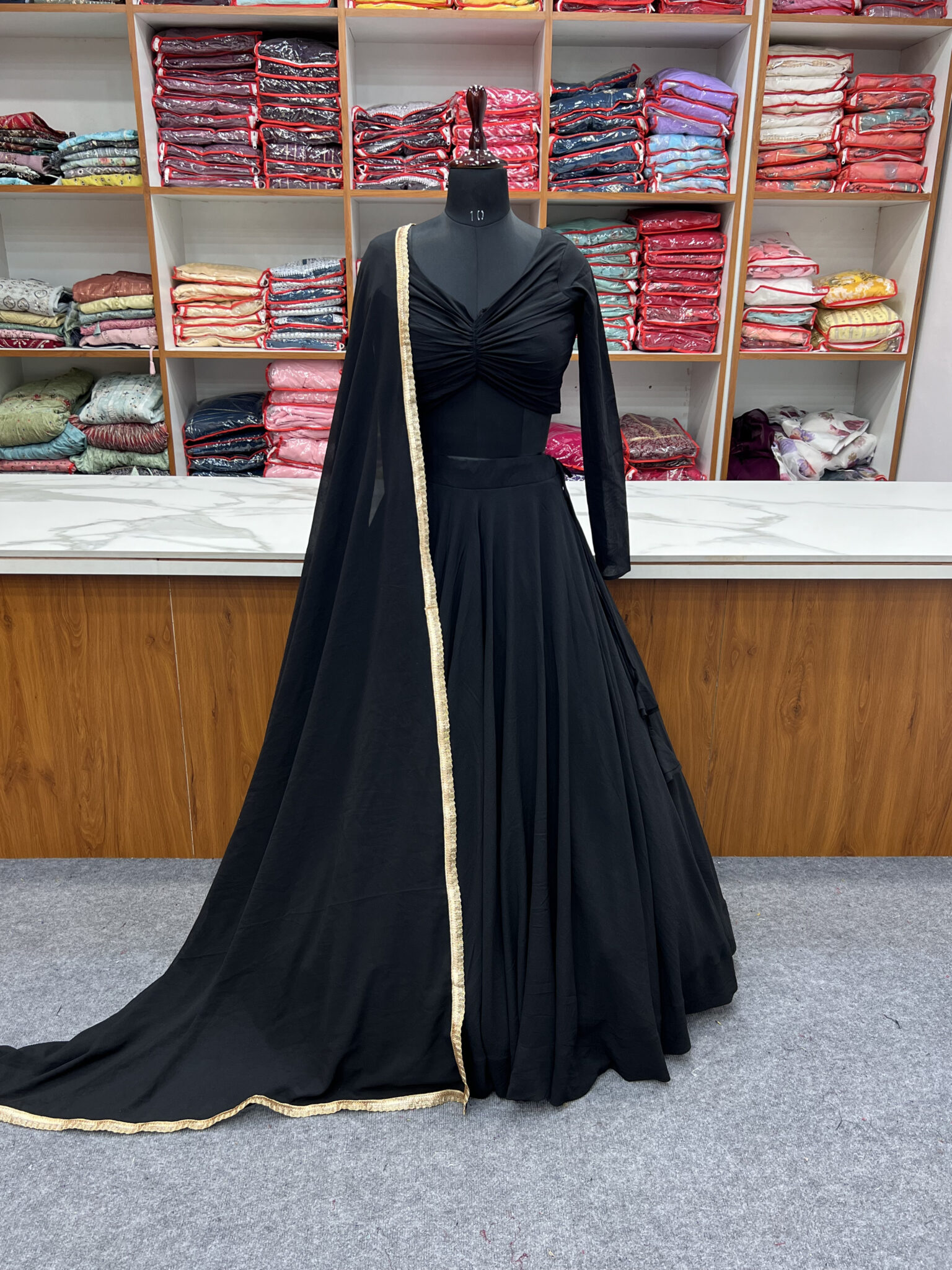 Onion color Chikankari Lehenga Choli set - Dress me Royal