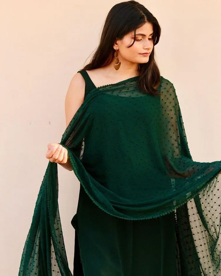 Leheriya Kurti Green in Pure Georgette - Rana's by Kshitija
