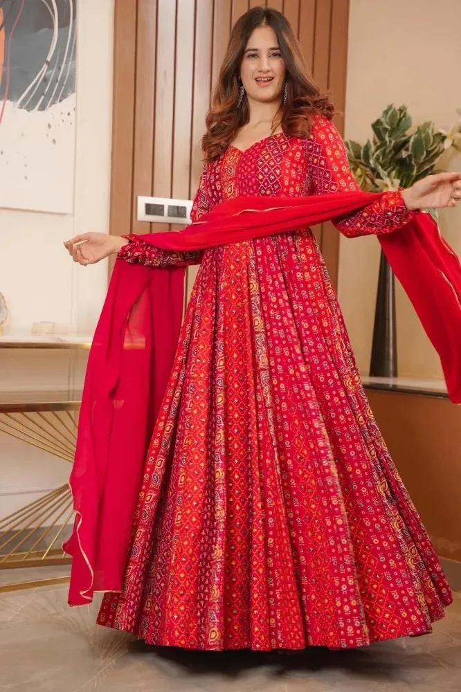 Buy online Women Red Anarkali Churidaar Set from ethnic wear for Women by  Indi Inside for ₹2519 at 30% off | 2024 Limeroad.com