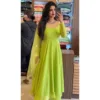 Parrot Green Anarkali dress with dupatta