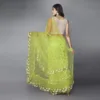 Green ruffle saree