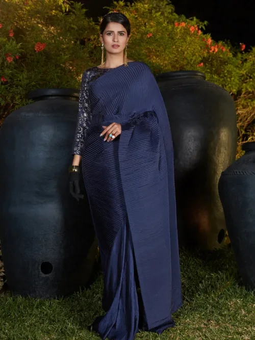 Blue Crush Georgette saree