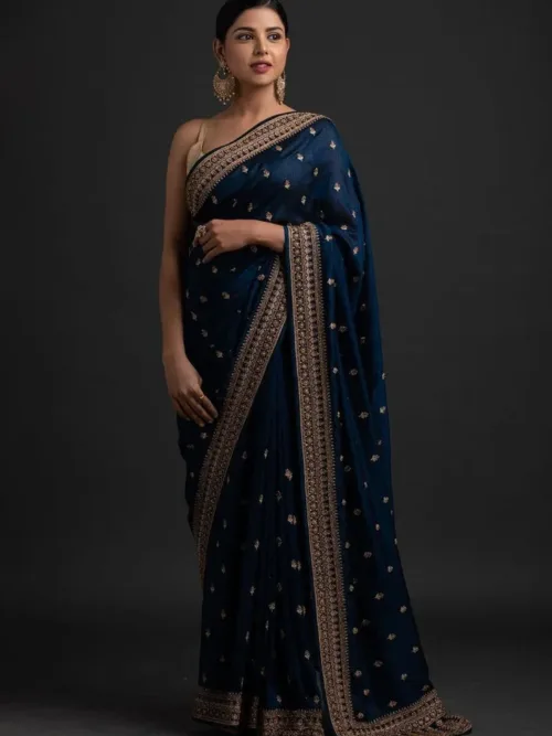 Blue silk saree