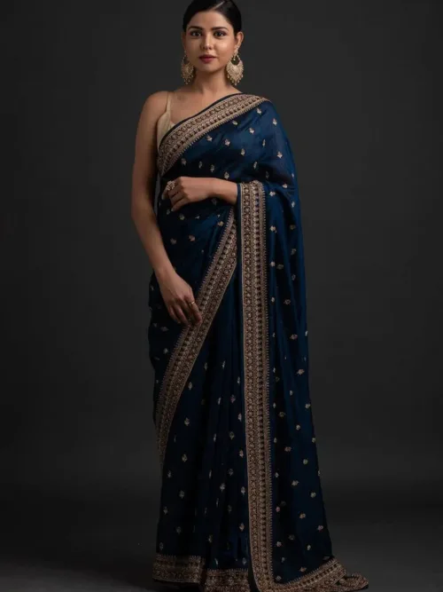 Blue silk saree