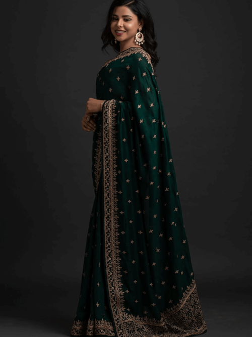 Green silk saree