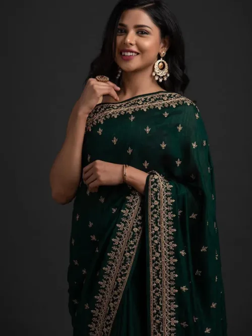 Green silk saree