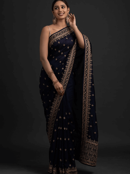 Blue silk saree