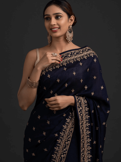 Blue silk saree