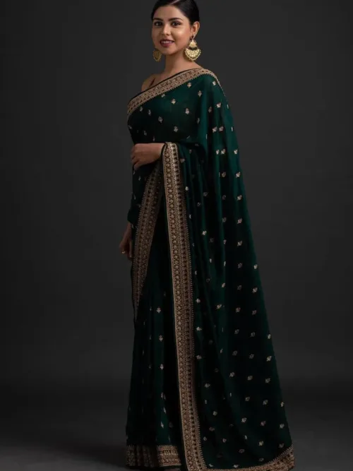 Green silk saree