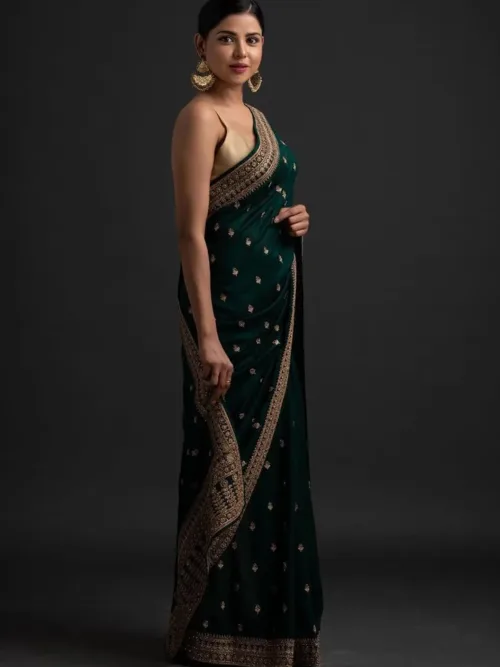 Green silk saree