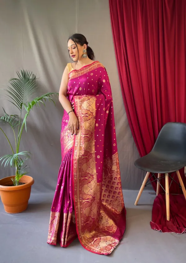 Rani Pink Soft silk saree