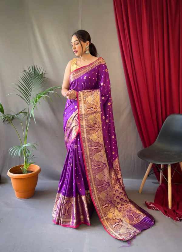 Purple Soft silk saree