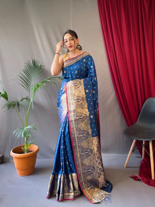 Blue Soft silk saree