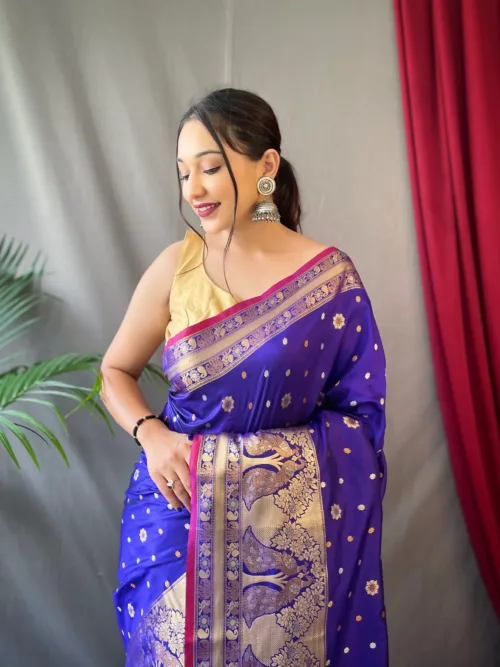 Blue Soft silk saree