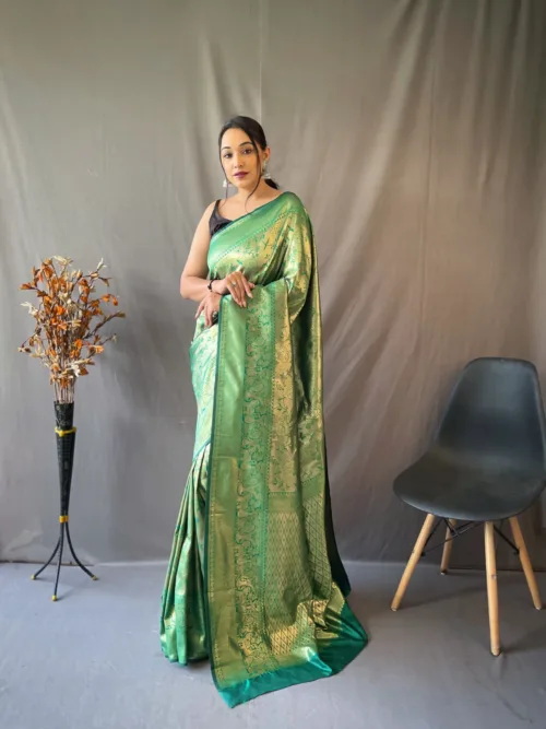 Green Banarasi Silk Saree