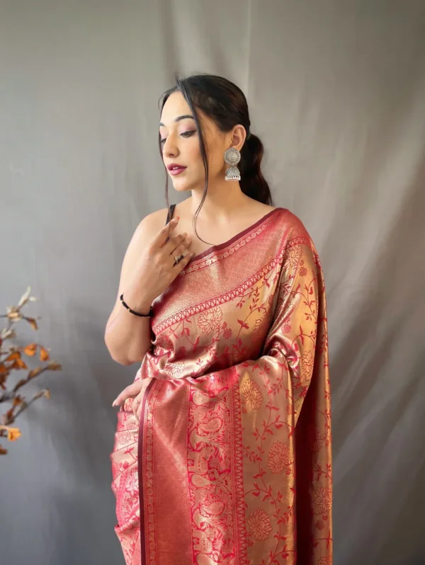 Maroon Banarasi Silk Saree