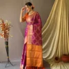 Purple and Orange Silk Saree