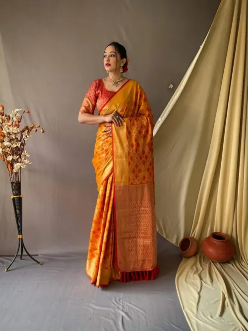 Yellow soft Silk Saree