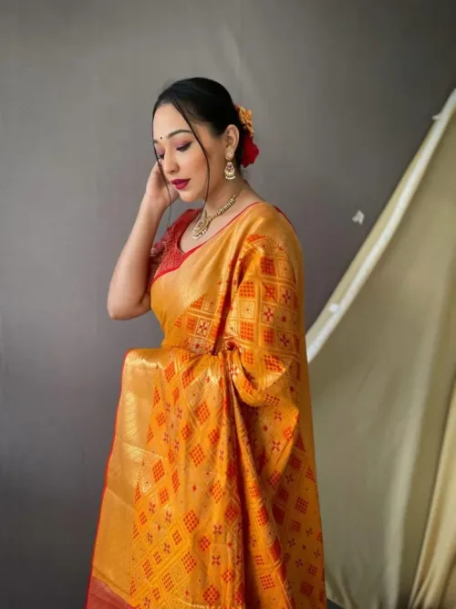 Yellow soft Silk Saree