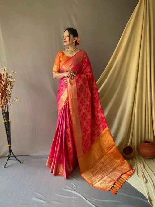 Pink soft Silk Saree