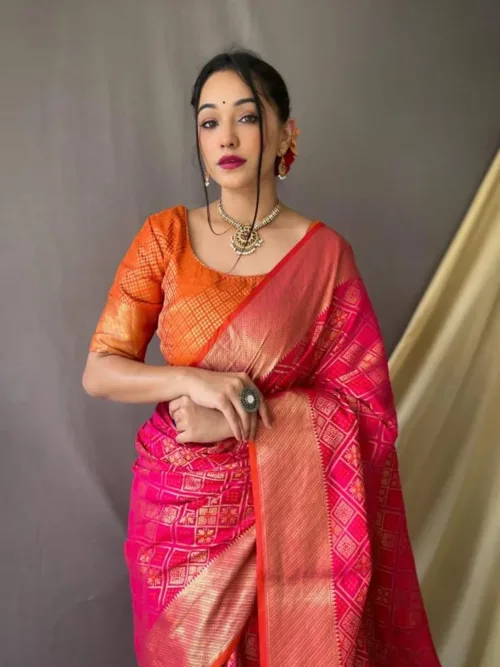 Pink soft Silk Saree