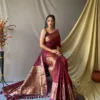 Maroon Banarasi Silk Saree