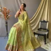 Green Embroidered Silk Saree