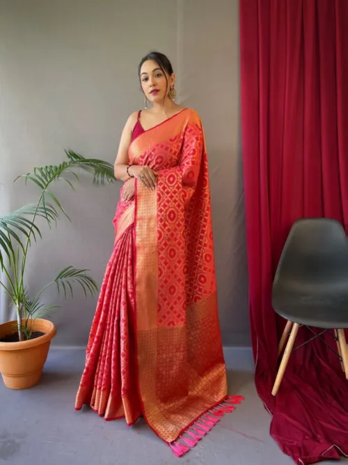 Pink Silk Saree