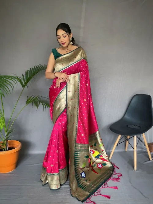 Pink Silk Saree