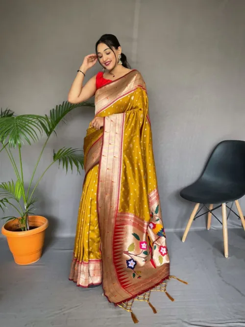 Yellow Silk Saree