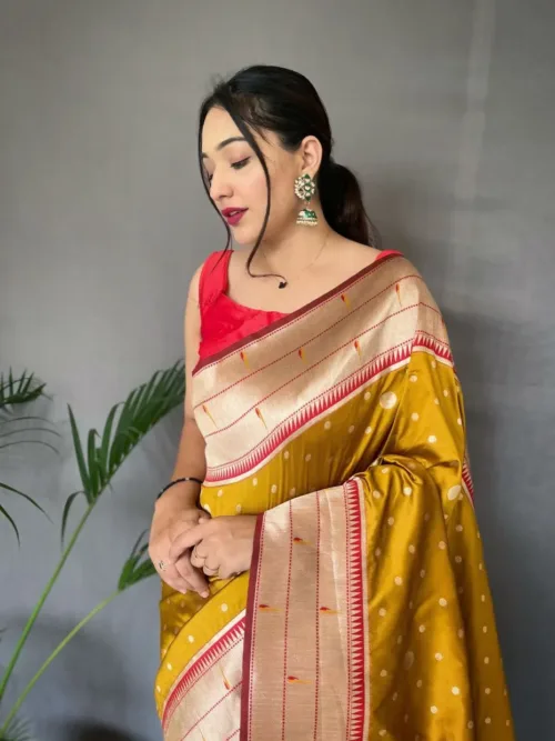 Yellow Silk Saree