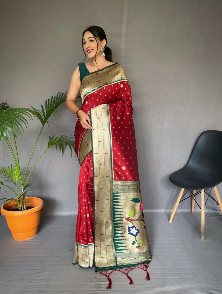 Maroon Silk Saree