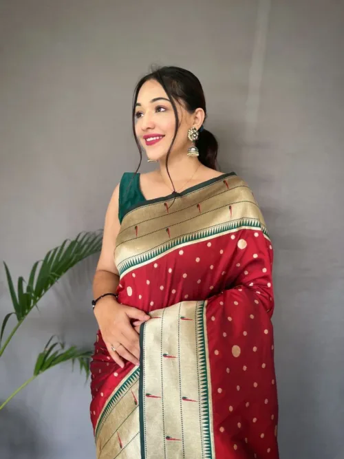 Maroon Silk Saree