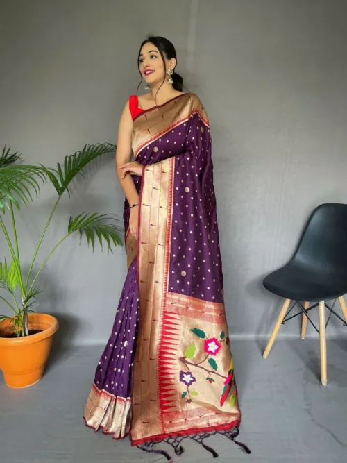 Purple Silk Saree