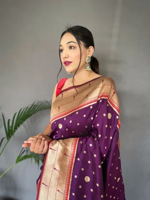 Purple Silk Saree