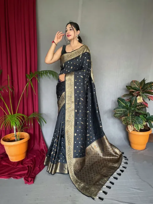 Black Silk Saree