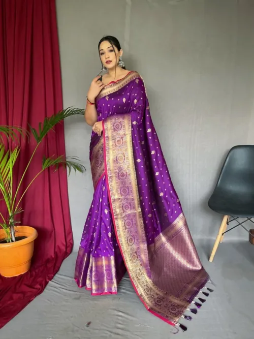 Purple Silk Saree