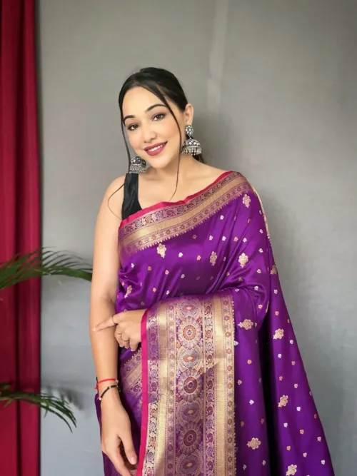 Purple Silk Saree