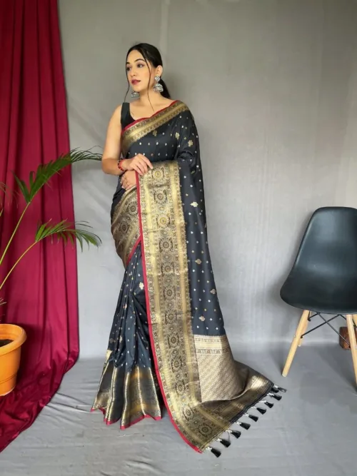 Black Silk Saree