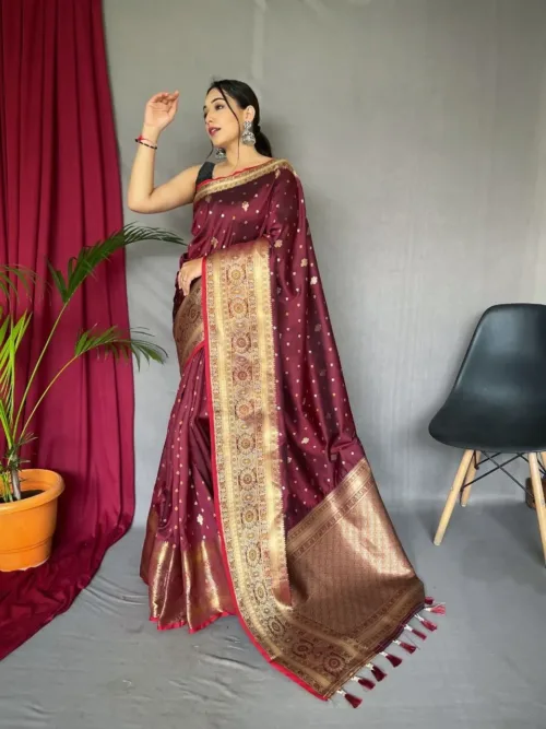 Brown Silk Saree