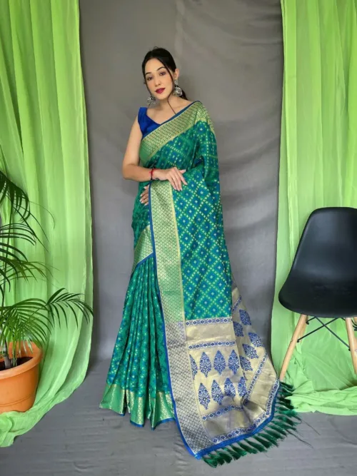 Green Pure kanchipuram digital printed Saree