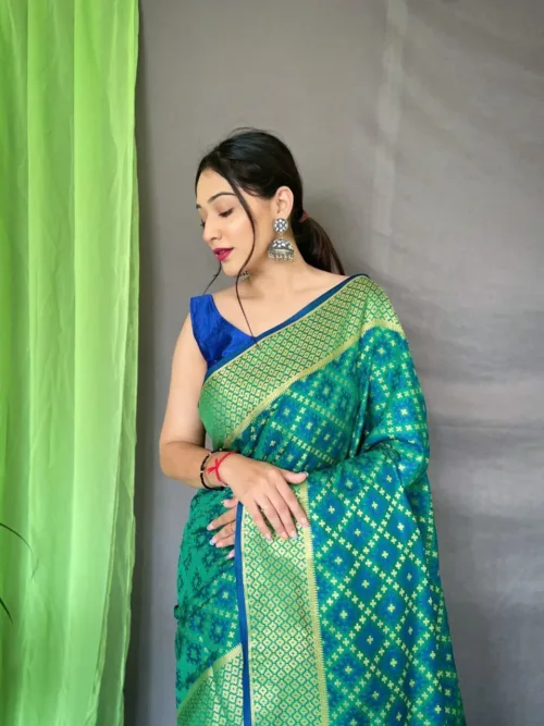 Green Pure kanchipuram digital printed Saree