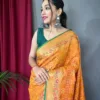 Yellow Banarasi Silk Saree