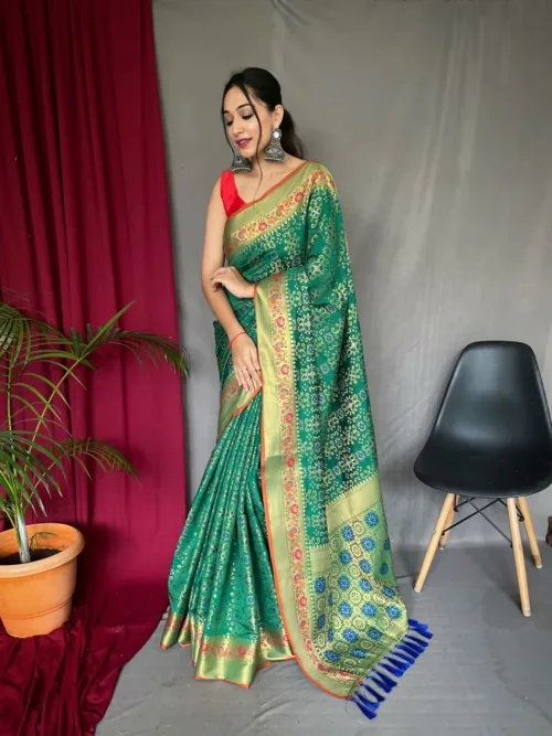 Green Banarasi Silk Saree