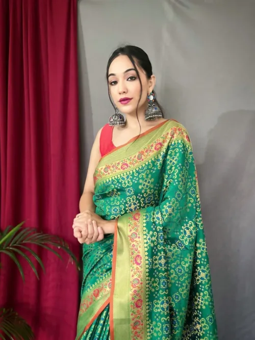 Green Banarasi Silk Saree