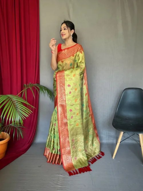 Green Banarasi Silk Saree