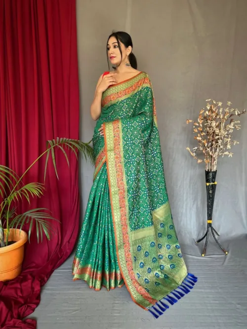 Green Banarasi Silk Saree