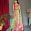Green kanchipuram digital printed saree
