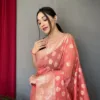 Pink Maslin Silk Saree