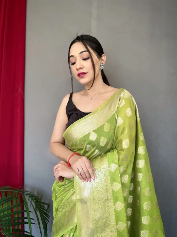 Green Maslin Silk Saree